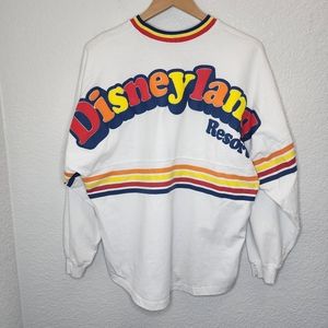 DISNEY Men's White Colorful Long Sleeve Loose Disneyland Spirit Jersey - Medium